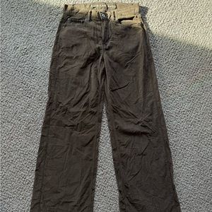 AE brown ribbed straight leg pants